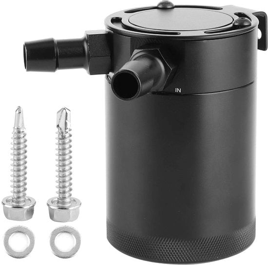 Olio Catch Can 500ml Alluminio - 2-Porte - Serbatoio Verbijsterd - Separatore Aria/Olio - Accessorio Universale - Progetto Sostenibile