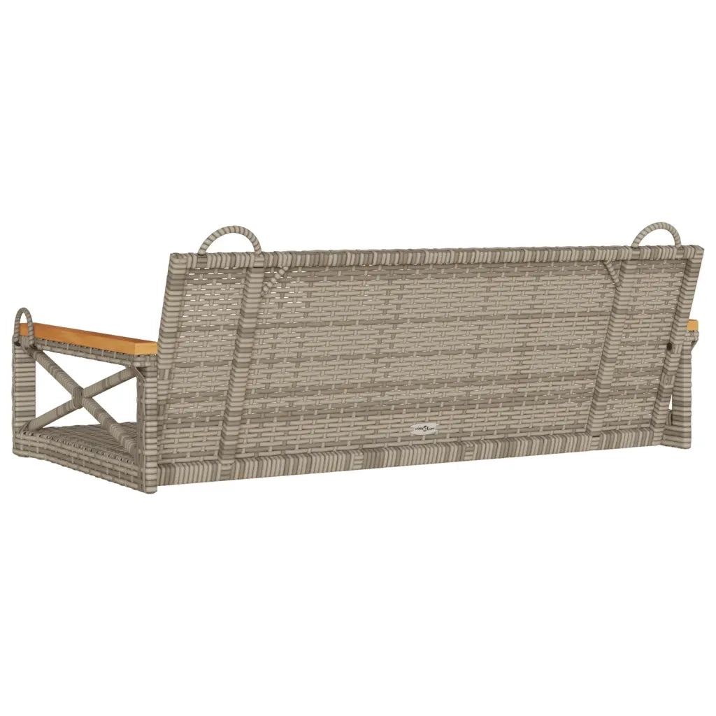 Panca da Giardino | Panchina Dondolo Grigia 109x62x40 cm in Polyrattan