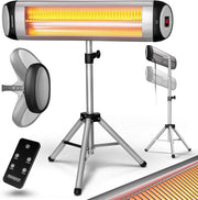 ® Stufa Elettrica a Infrarossi MZH2500 2500W Treppiede 110-175cm Telecomando Timer 24h Riscaldamento Esterno