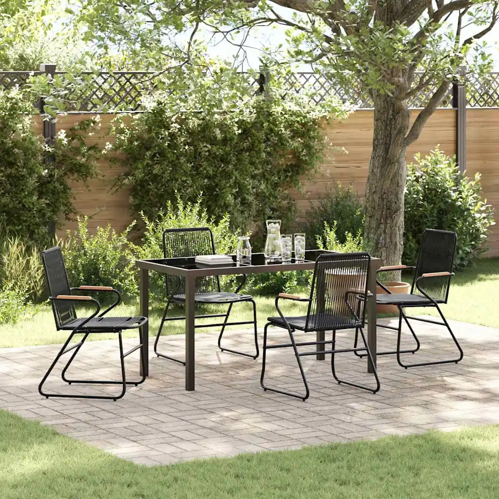 Set da Pranzo per Giardino 5 pcs Nero 3379172