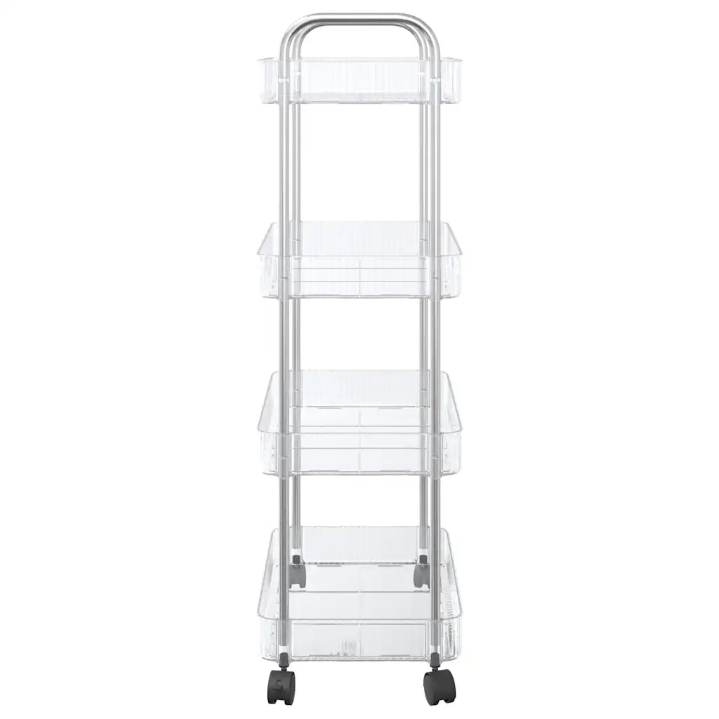 Carrello Portaoggetti a 4 Livelli 37x28x95 cm in Acrilico CFW4235279