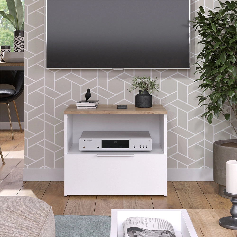 Vicco Mobile tv Bianco/Sonoma 60 x 50 cm con cassetto