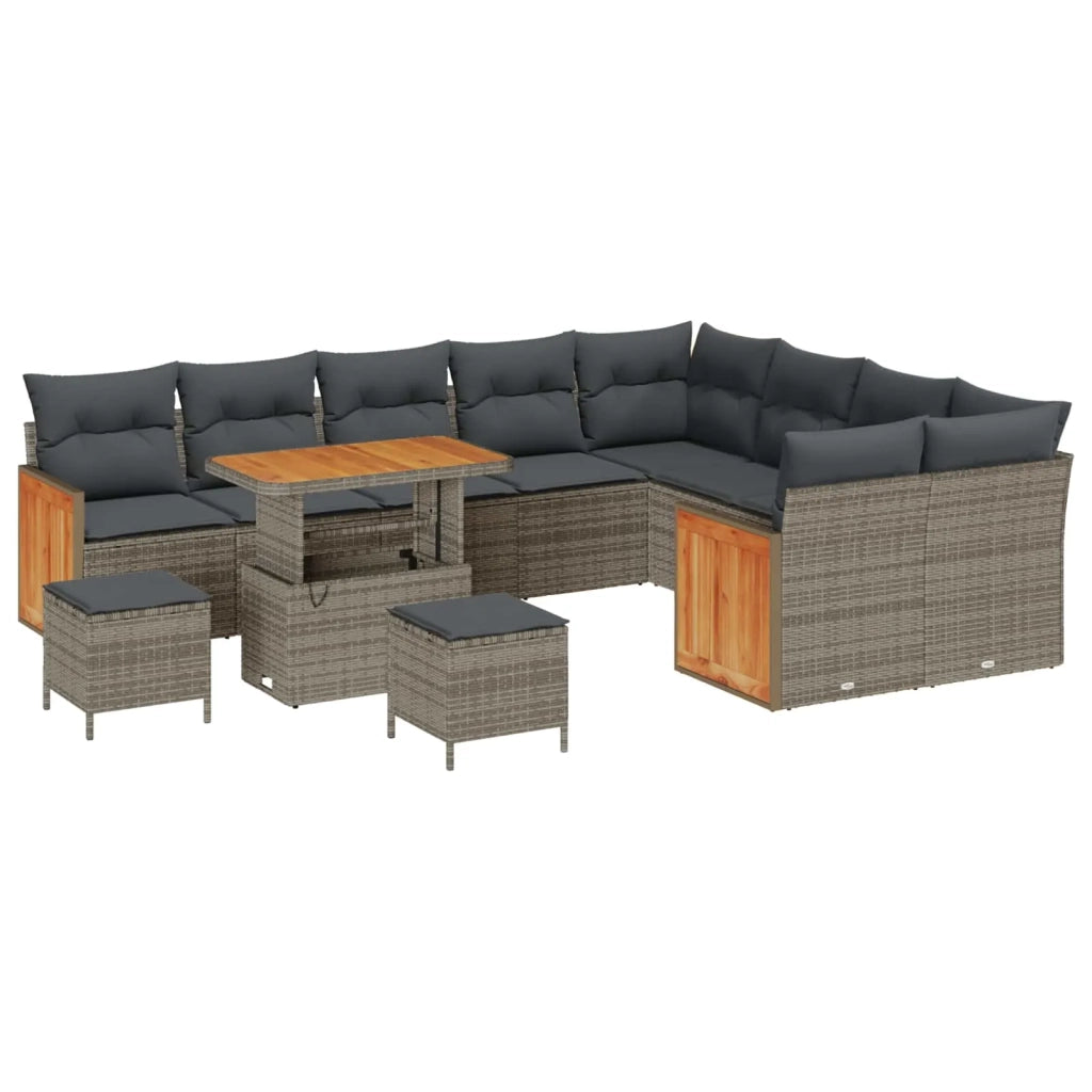 Set Divano da Giardino con cuscino 12 pcs Grigio 3363218