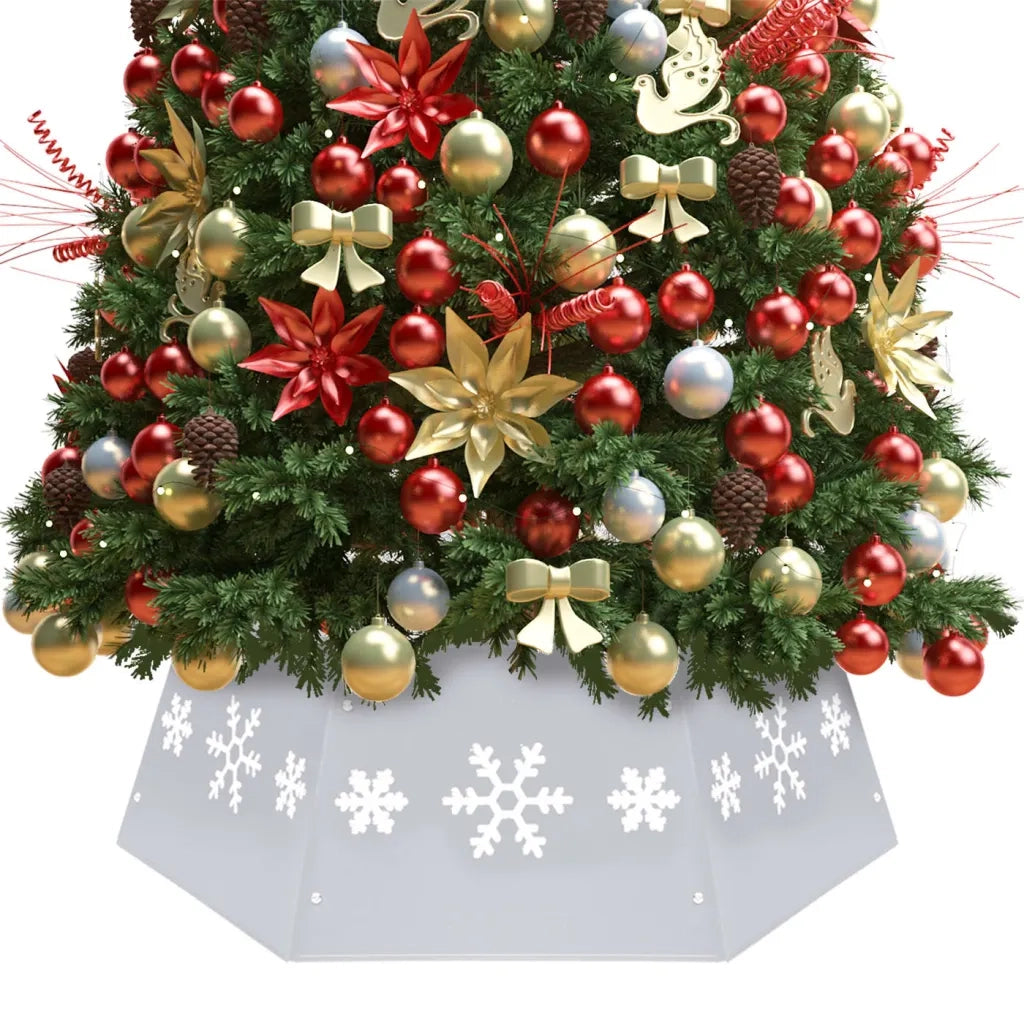 Gonna per Albero di Natale Argento e Bianco ?68x25 cm CFW3393785