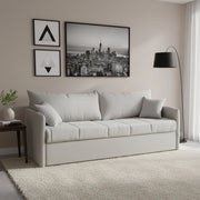 Avellana, Divano Letto 3 Posti Sfoderabile Made in Italy, 205x86 cm Grigio Chiaro