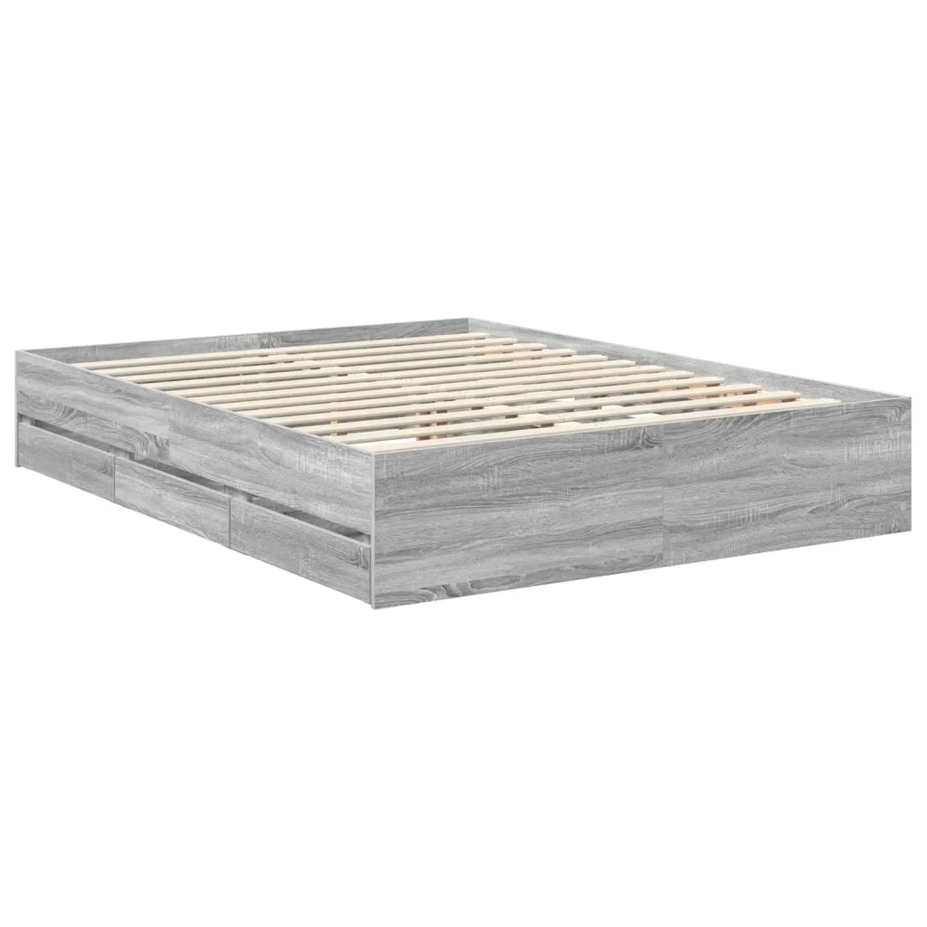 Struttura del letto con cassetto Grigio Sonoma 150 x 200 cm