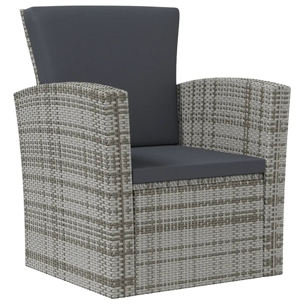 Set Divani da Giardino 16 pz con Cuscini in Polyrattan Grigio 3095946