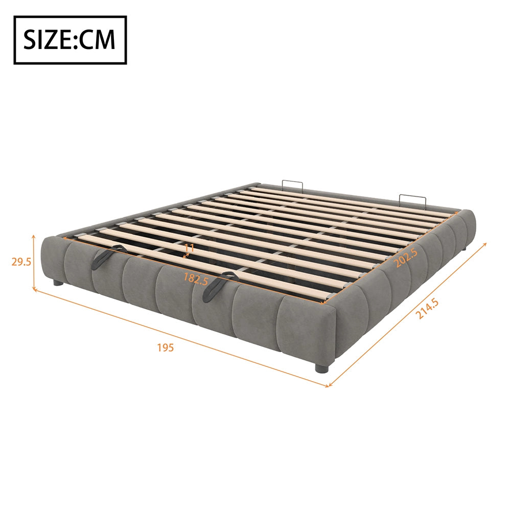 Letto-Xylo-180x200 cm-LED, idraulico, sospeso, grigio