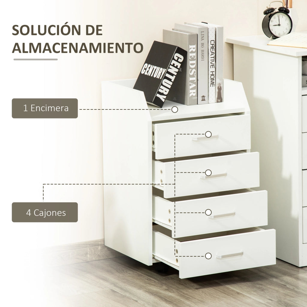 Cassettiera per ufficio ¨C zephmum ¨C bianco 40x36x65 cm