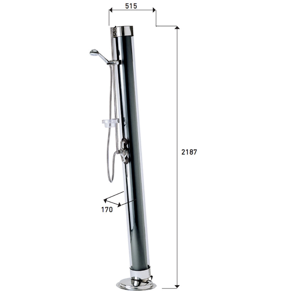 Doccia Solare da Giardino 28L Miscelatore e Braccio Doccia ATI Docce S Grigio Antracite