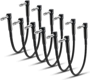 Cavo patch per chitarra 635 mm 03 m - 6 pezzi - 90 gradi - Cavo per pedali strumento - 15 cm - Cavo patch per chitarra jack - Cavo angolare - Effetti per chitarra - Pedali chitarra/base