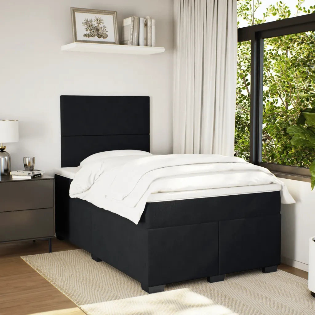 Giroletto a Molle con Materasso Nero 120x200 cm in Velluto 3290878