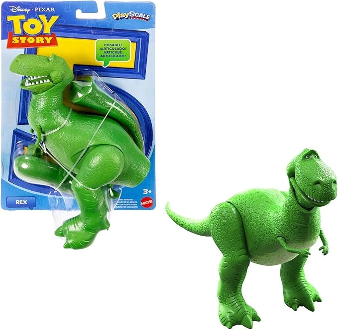Disney Pixar Toy Story 5 - Rex il Dinosauro Verde, action figure da 18,5 cm con 8 punti di articolazione, design fedele