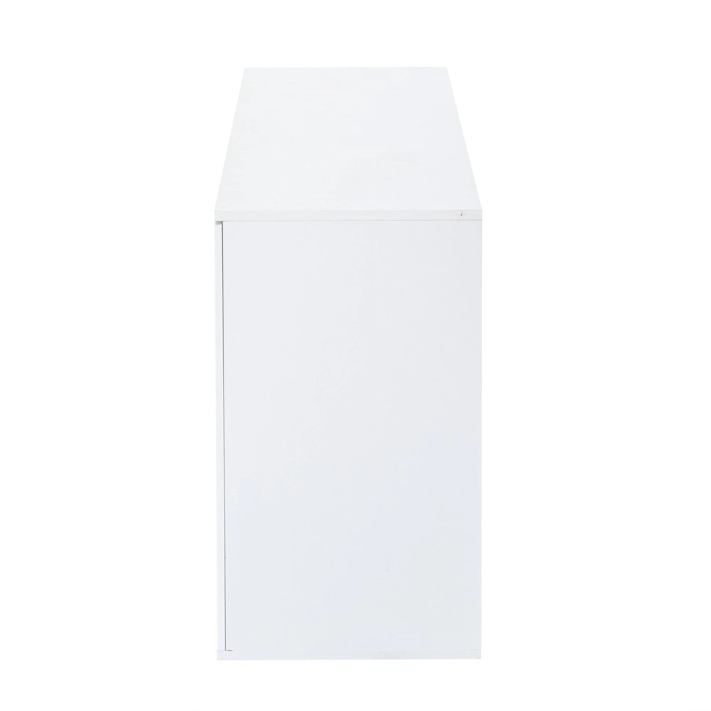 Credenza da Soggiorno con LED ¨C MINIMAL ¨C Bianco Lucido, Truciolato, 3 Ante, 150x40x70 cm