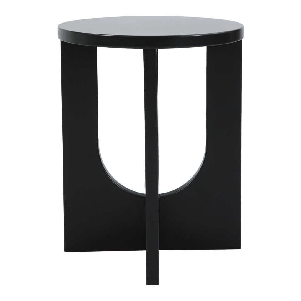 Tavolino da Caffè Kysdajore Piano Rotondo 50x40 cm Nero [en.casa]