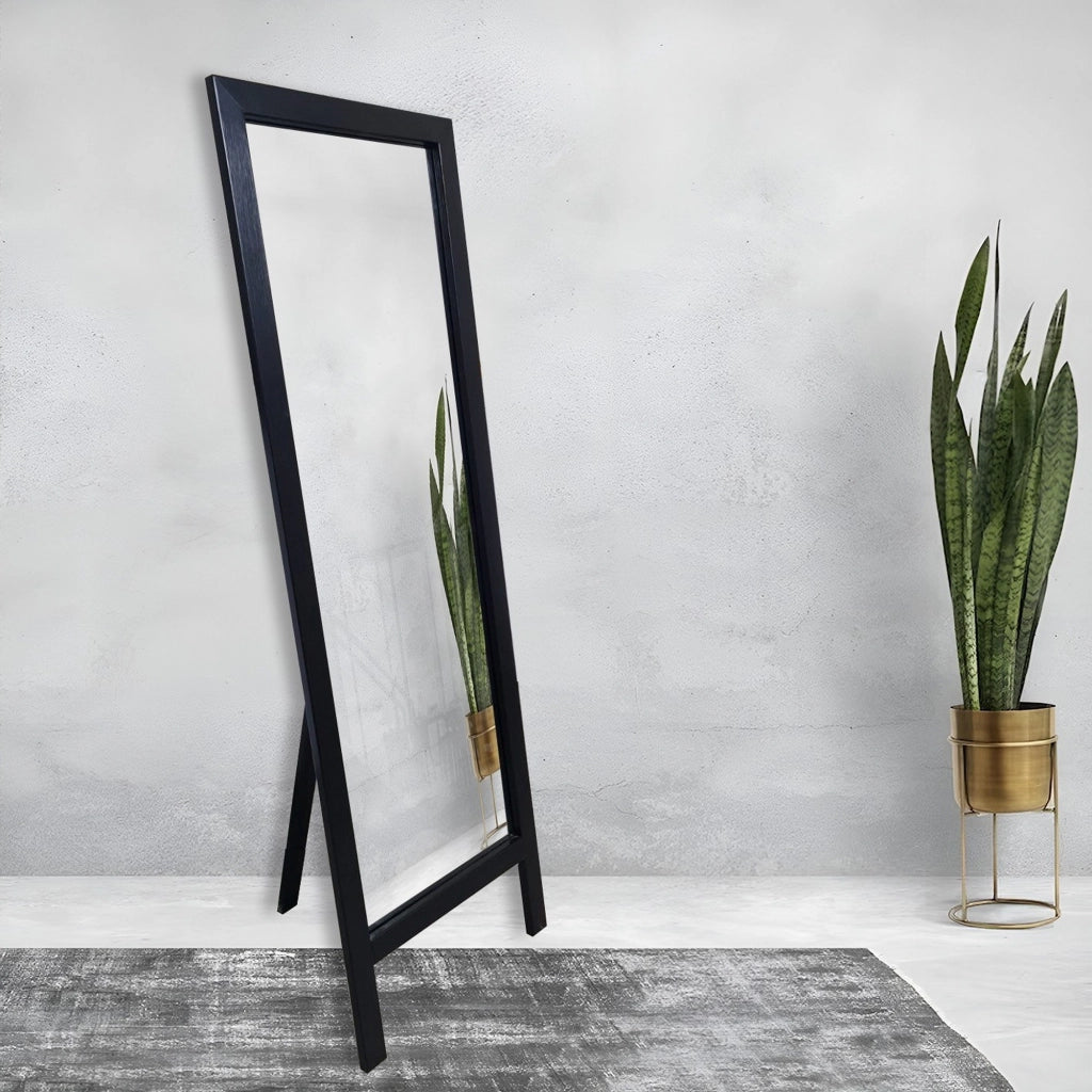 Crea, Specchio Forma Rettangolare, 45x145h cm Nero