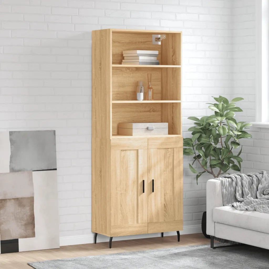 Credenza Rovere Sonoma 69,5x34x180 cm in Legno Multistrato 3189976