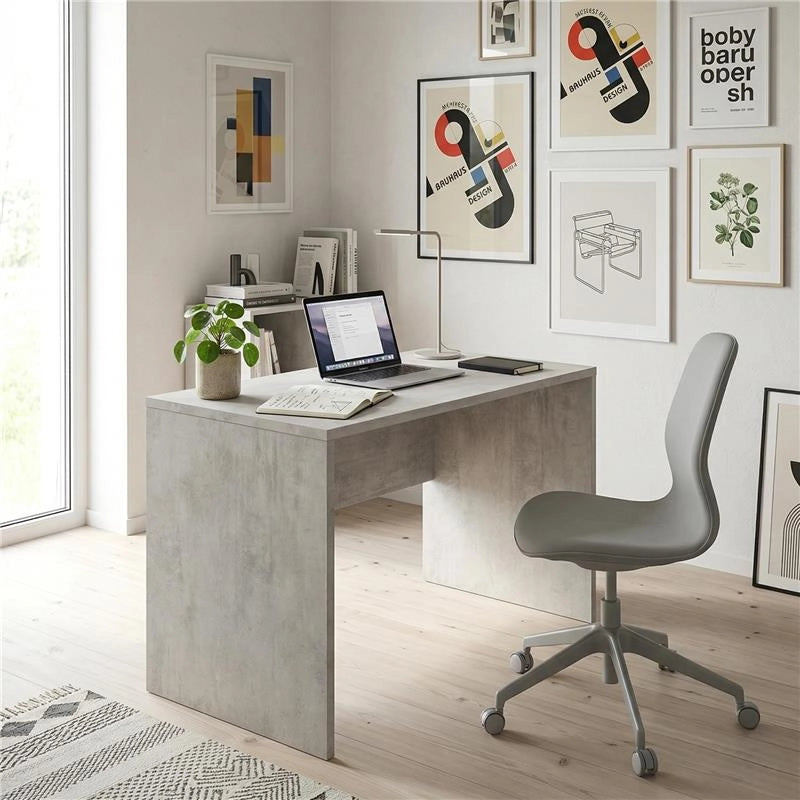SCRIVANIA RETTANGOLARE MODERNA PER CAMERA DIMENSIONI 76X120X69 CM, COLORE CEMENTO
