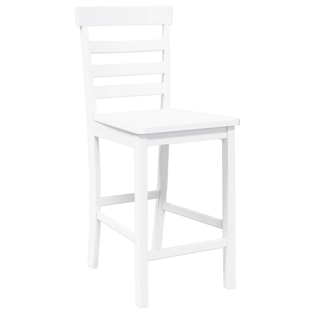 Sgabelli da Bar 2 pz Bianchi in Legno Massello di Hevea 4102543