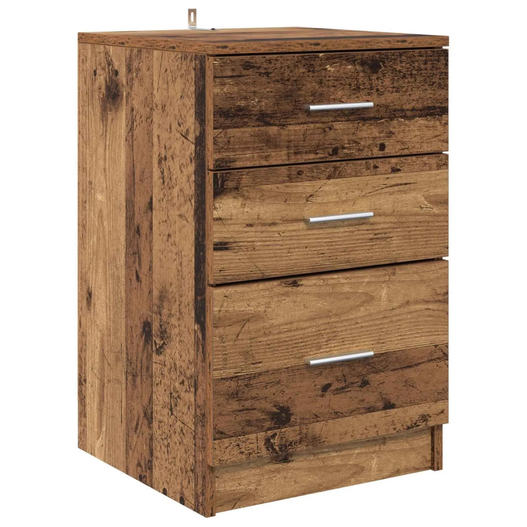 Armadio da Notte con cassetto Legno vecchio 40 x 40 x 63 cm