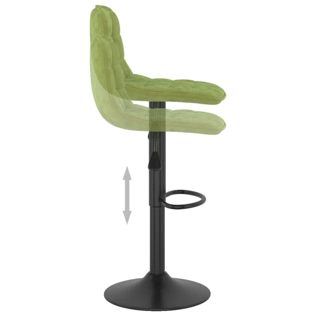 Sgabelli da Bar 2 pz Verde Chiaro in Velluto 333993