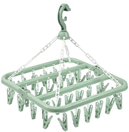 Scaffale per stendere, Pieghevole, con 32 clip, Appoggio per sottovesti, Stendibiancheria per calze, Appoggio per calze impermeabile, per piccoli oggetti da lavare