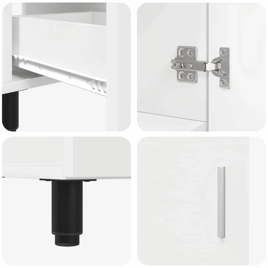 Mobiletto da bagno Bianco 60 x 35 x 60 cm Legno ingegnerizzato