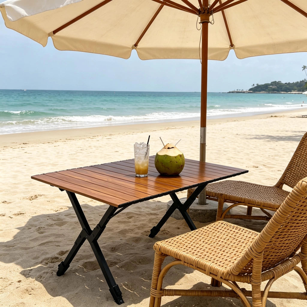 Tavolo da spiaggia; tavolo da esterno con grande piano; tavolo pieghevole Campeggio; tavolo da picnic; tavolo balcone