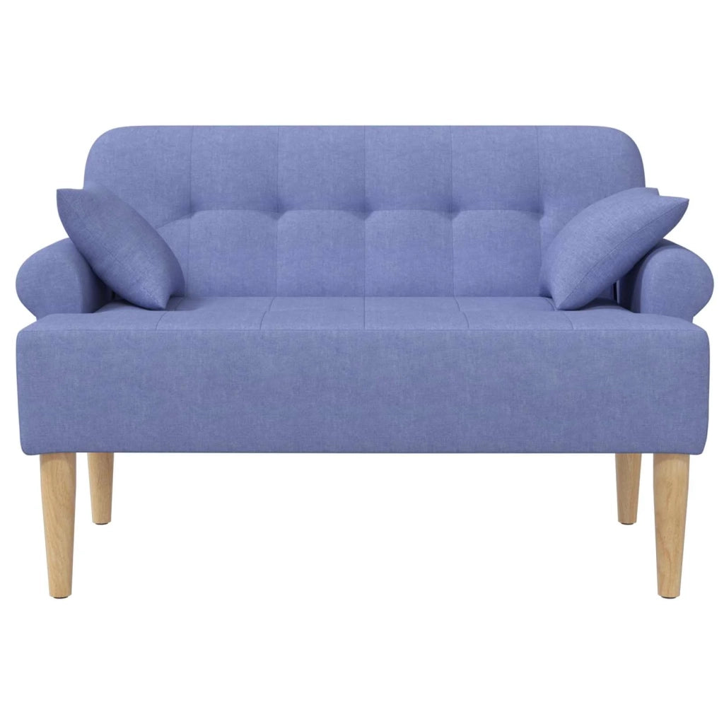Loveseat con bottoni imbottiti Blu jeans 120 x 65 x 79 cm 42041821