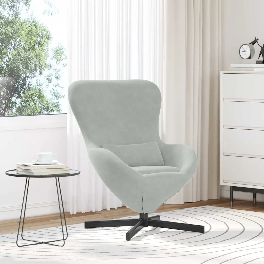 Divano Sedia-Poltrona uovo Grigio chiaro 63 x 73 x 90 cm Velluto