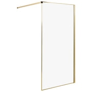 Schermo doccia oro in vetro temperato con cornice in acciaio inox Wet Room Bagno senza porte 100 x 190 cm