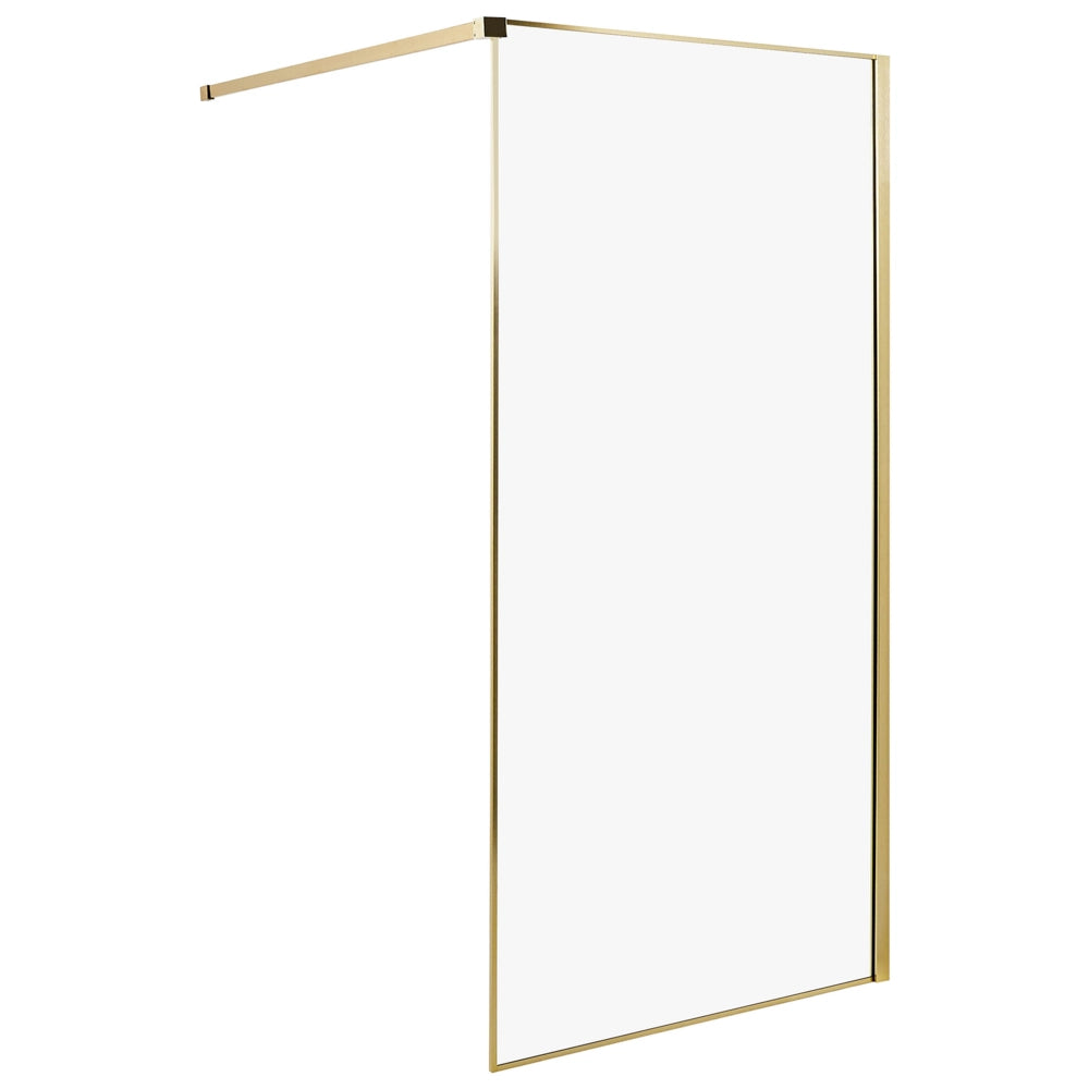 Schermo doccia oro in vetro temperato con cornice in acciaio inox Wet Room Bagno senza porte 100 x 190 cm