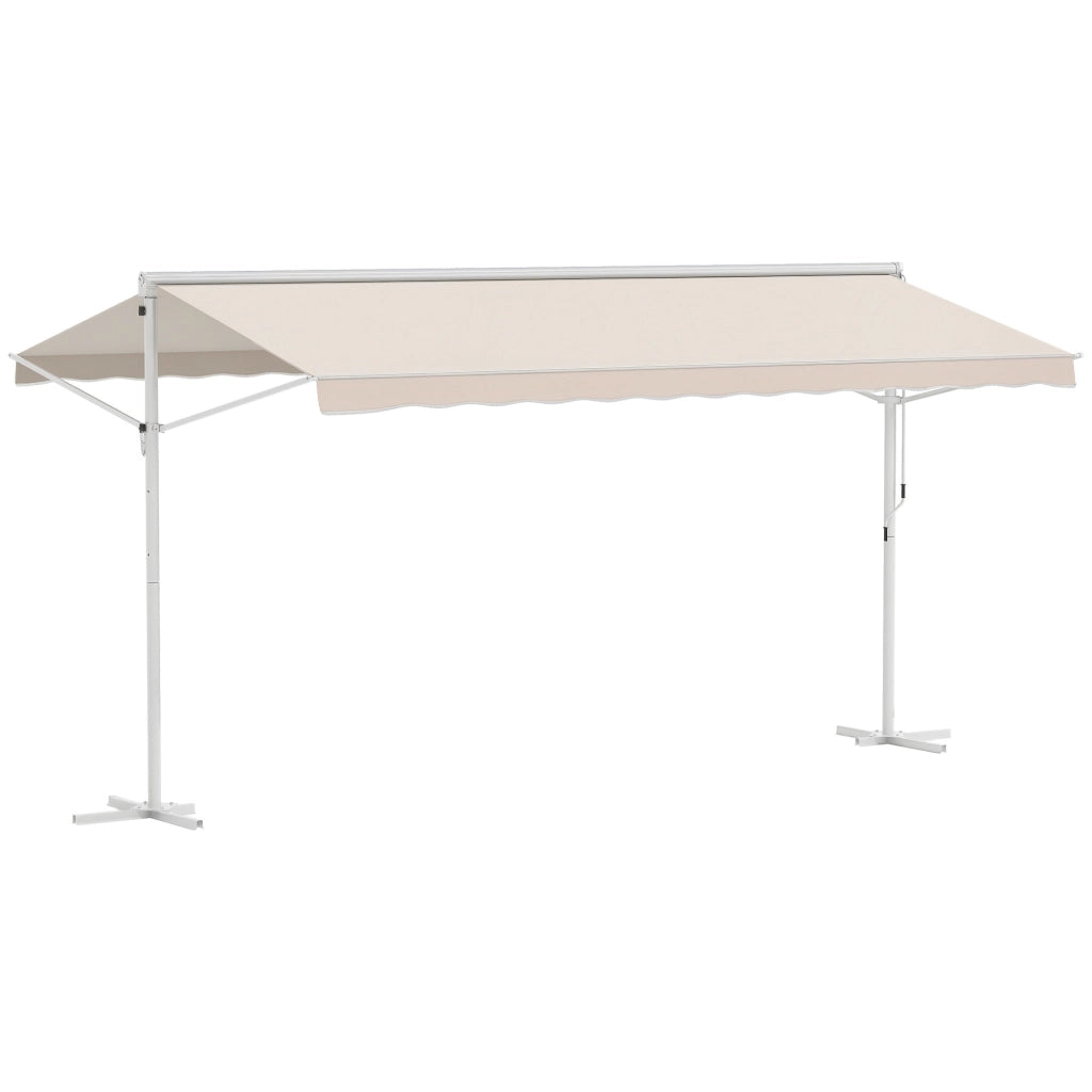 Gazebo pieghevole ¨C zephmum ¨C Bianco Beige 4.50x3.40x2.55 m