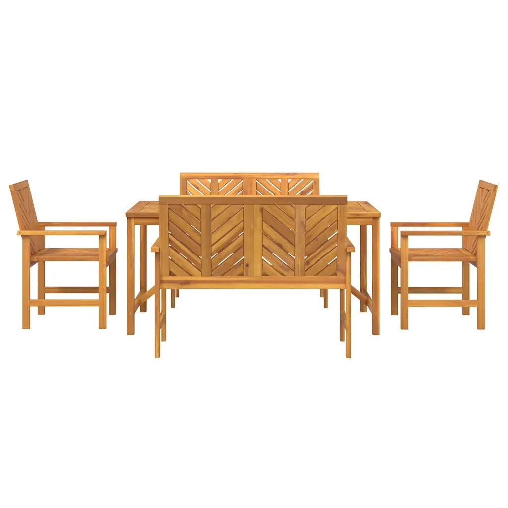 Set da Pranzo per Giardino 5 pcs Marrone 3154109