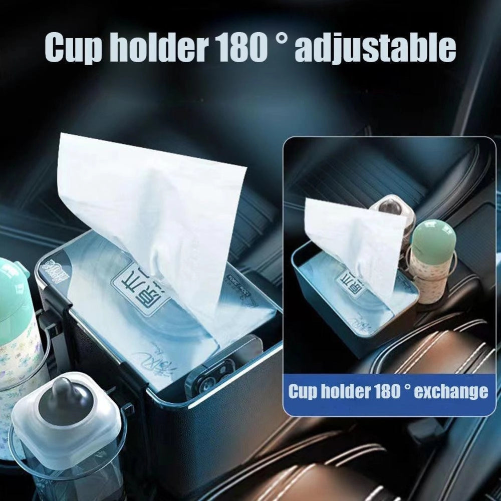 Trade Shop - Organizer Per Bracciolo Universale Portaoggetti Per Auto Con Porta Bicchieri -