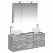 Set di mobili per il bagno 4 pcs Sonoma grigio 3406740