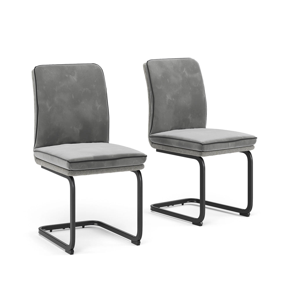 Vicco Sedia a sbalzo Grigio Set di 2