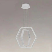 Trade Shop - Lampadario A Sospensione Led 48w Esagonale Effetto Cristallo Moderno Bianco 31838 -