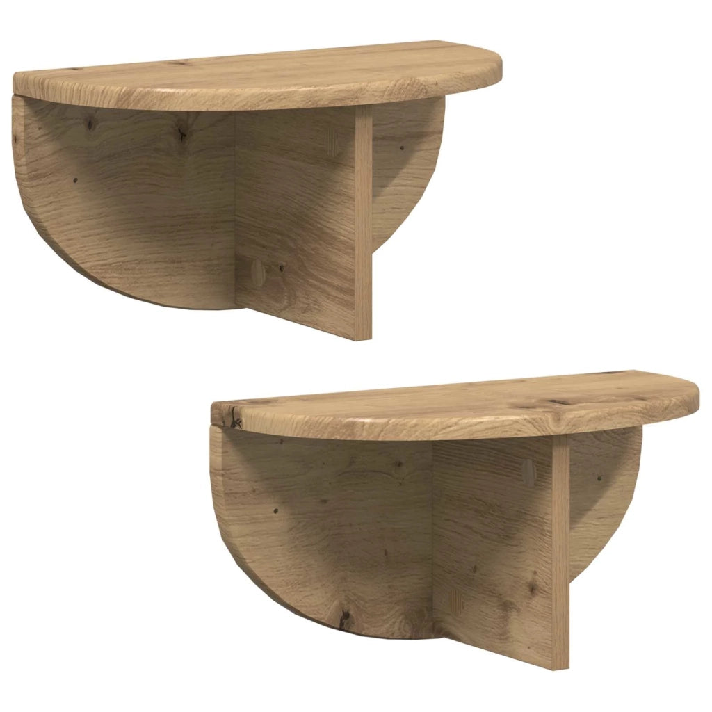 Scaffale da parete 2 pcs Rovere artigianale 38 x 19 x 19 cm 891427
