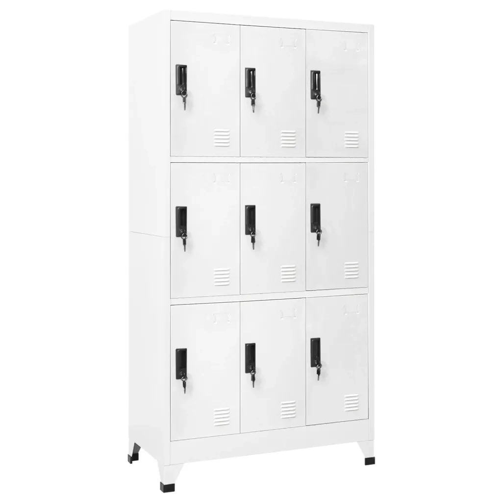 Armadietto con Serratura Bianco 90x45x180 cm in Acciaio cod mxl 52726