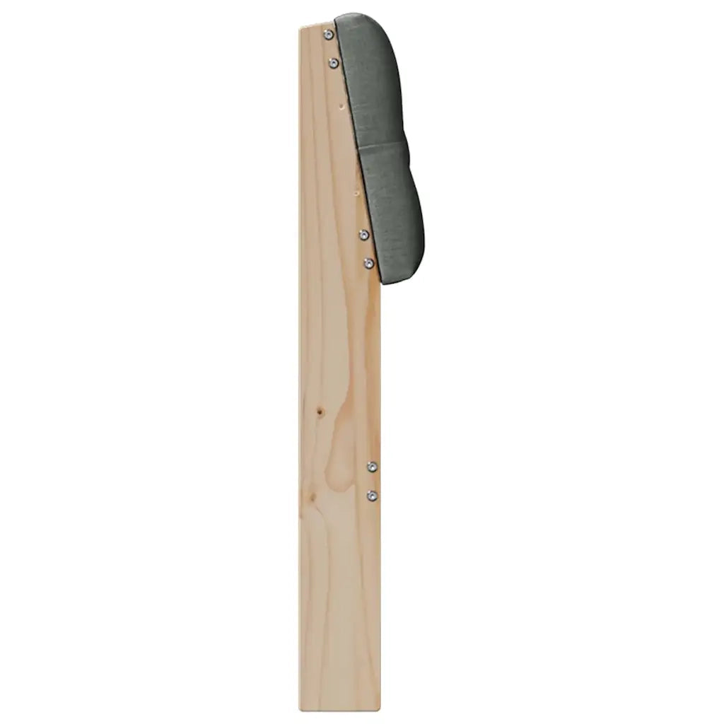 Testiera imbottita Grigio scuro 120 cm Pino massello 879185