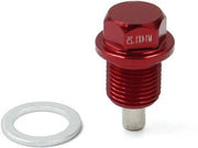 Aftapschroef per motorolio M14 x 1,25 rossa, realizzata in lega di alluminio