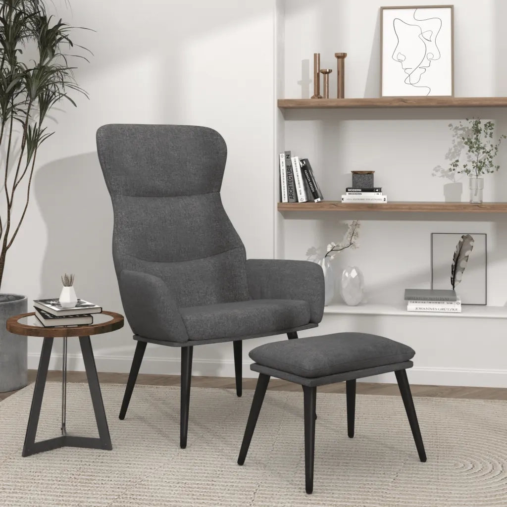Poltrona Relax con Poggiapiedi Grigio Chiaro in Tessuto cod mxl 24482