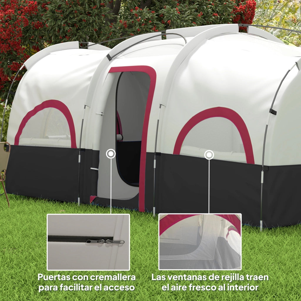 Tenda da campeggio 4 posti ¨C zephmum ¨C grigio e bianco 435x251x195 cm