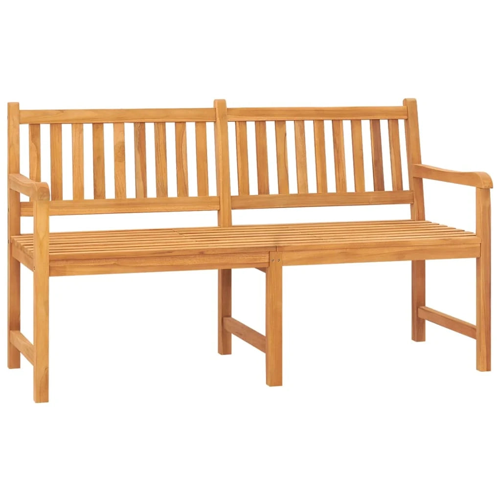 Panca da giardino mobili da esterno per patio panca da terrazza a 3 posti con tavolo 150 x 62,5 x 90 cm legno massello di teak 02_0011317