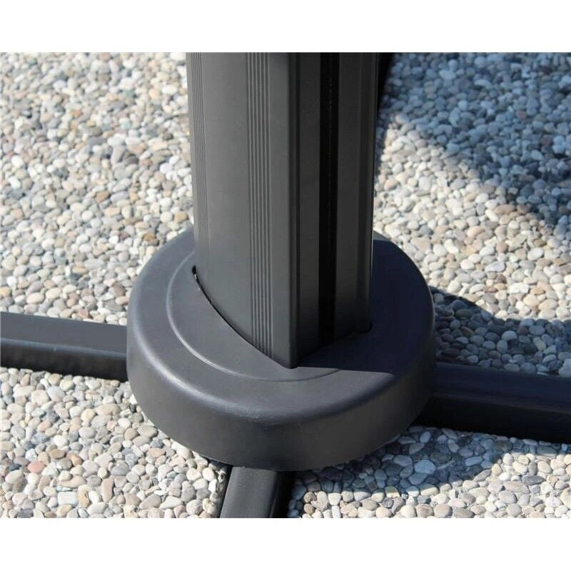 OMBRELLONE DOPPIO ARCHIMEDE 3 X 3 ANTRACITE E TELO ANTIVENTO TAUPE