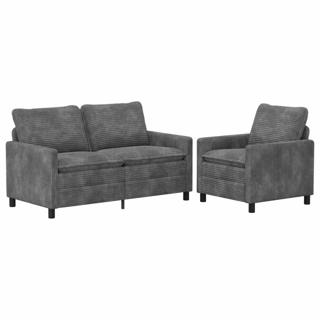 Set di divani 2 pcs Grigio Chiaro Poliestere