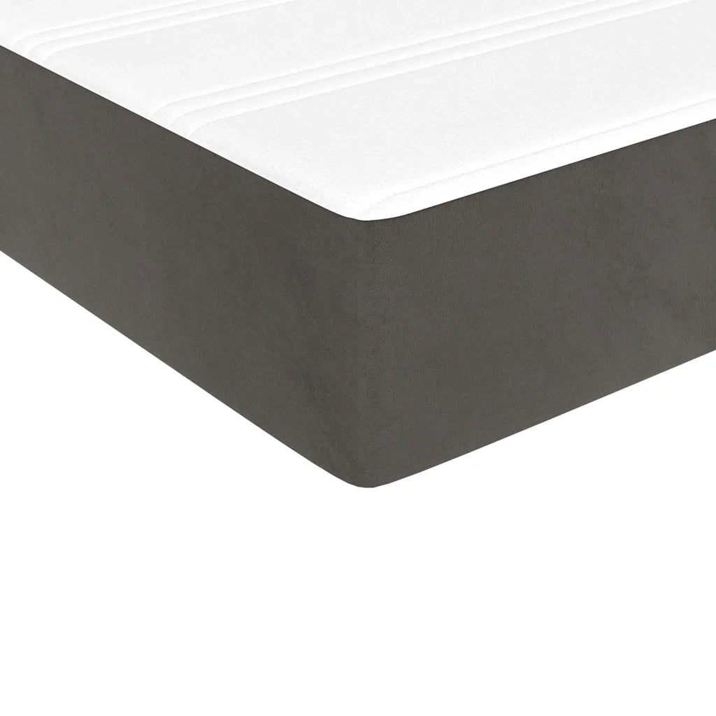 Materasso a Molle-Materasso per letto Grigio Scuro 80x220x20 cm in Velluto
