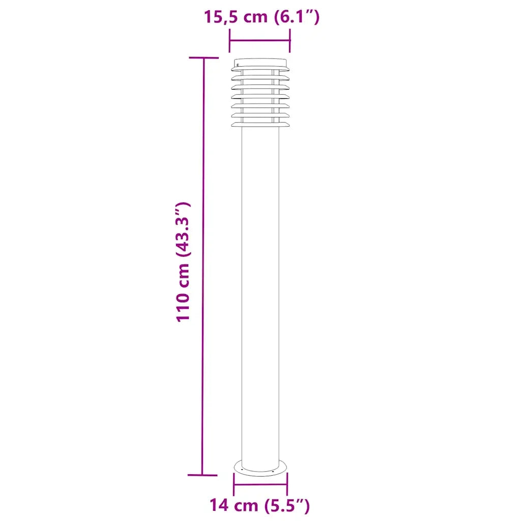 Lampade da Terra per Esterni 3 pz Nere 110 cm in Acciaio Inox CFW9252027