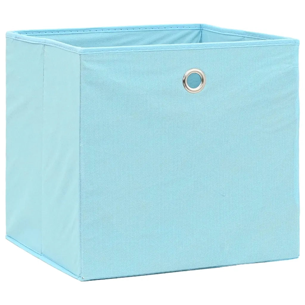 Scatole Portaoggetti 4pz Azzurre 32x32x32 cm Tessuto 288373